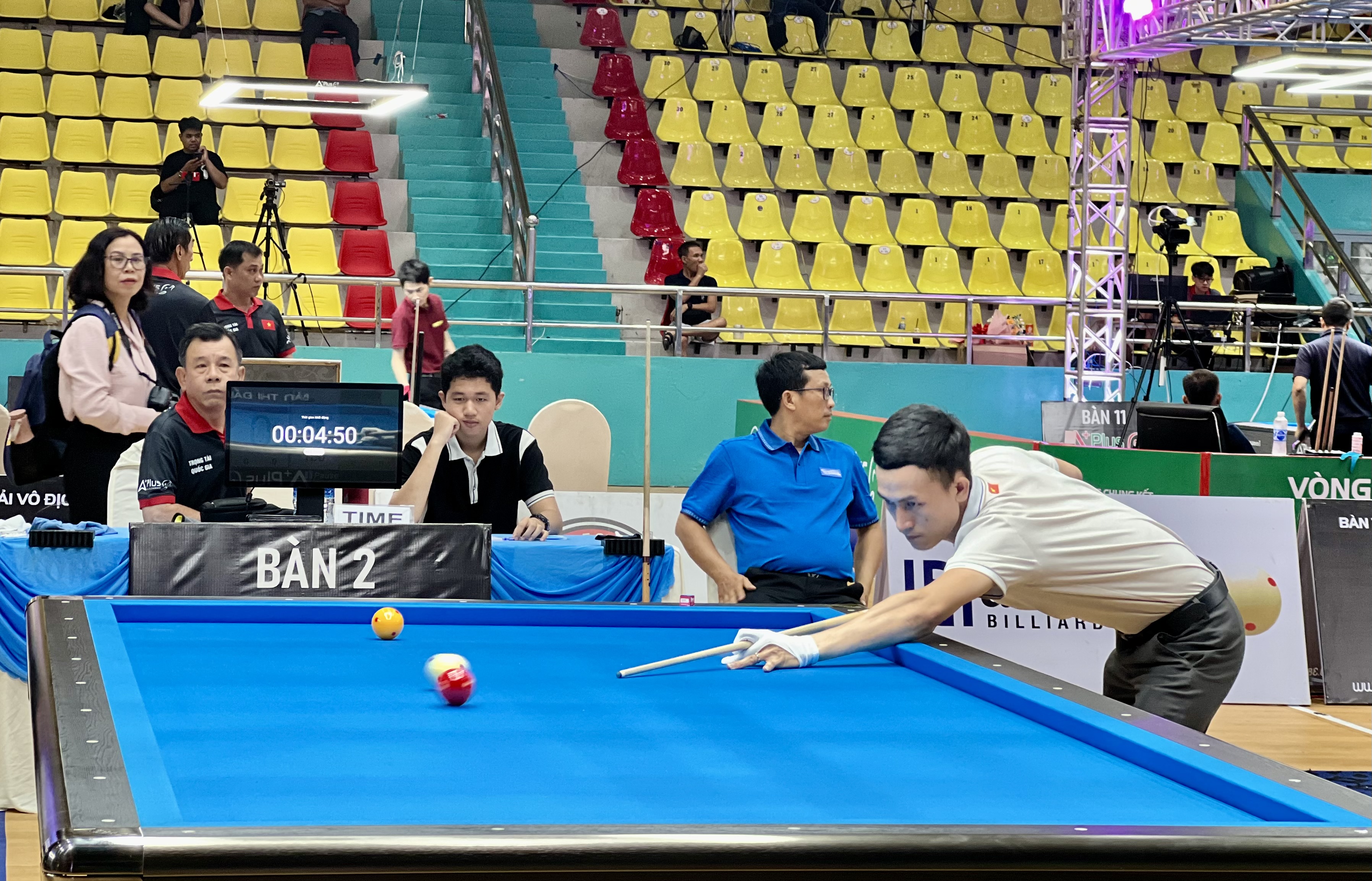 Nhiều môn mới được bổ sung vào Đề án phát triển thể thao thành tích cao tỉnh giai đoạn 2021-2026 đang phát huy hiệu quả. Trong ảnh: VĐV thi đấu tại Giải vô địch quốc gia billiards năm 2024.