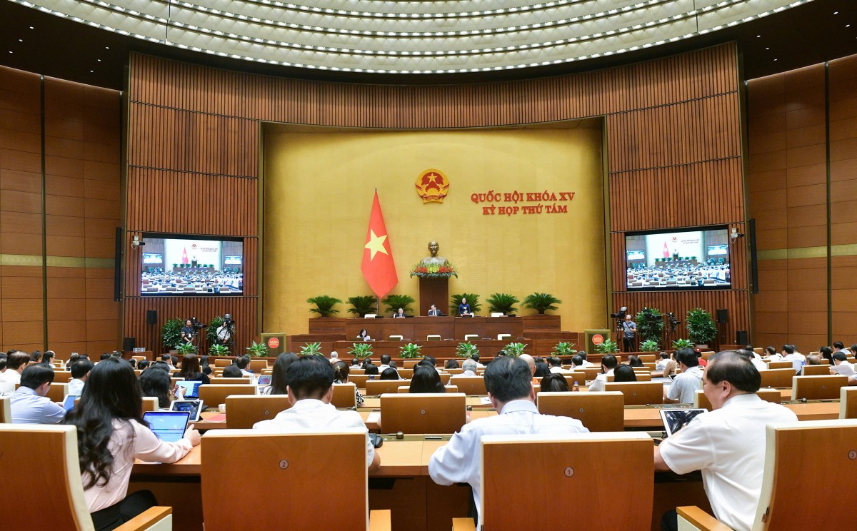 Toàn cảnh Kỳ họp sáng 24/10. Ảnh: Quốc hội.