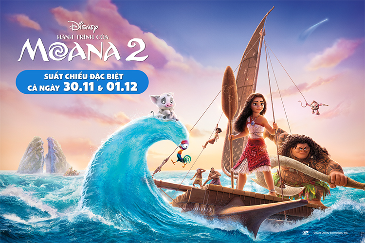 Phim “Hành trình của Moana 2” hứa hẹn tiếp tục chinh phục khán giả bằng chuyến phiêu lưu đầy kỳ diệu và những thông điệp sâu sắc về tình yêu quê hương.