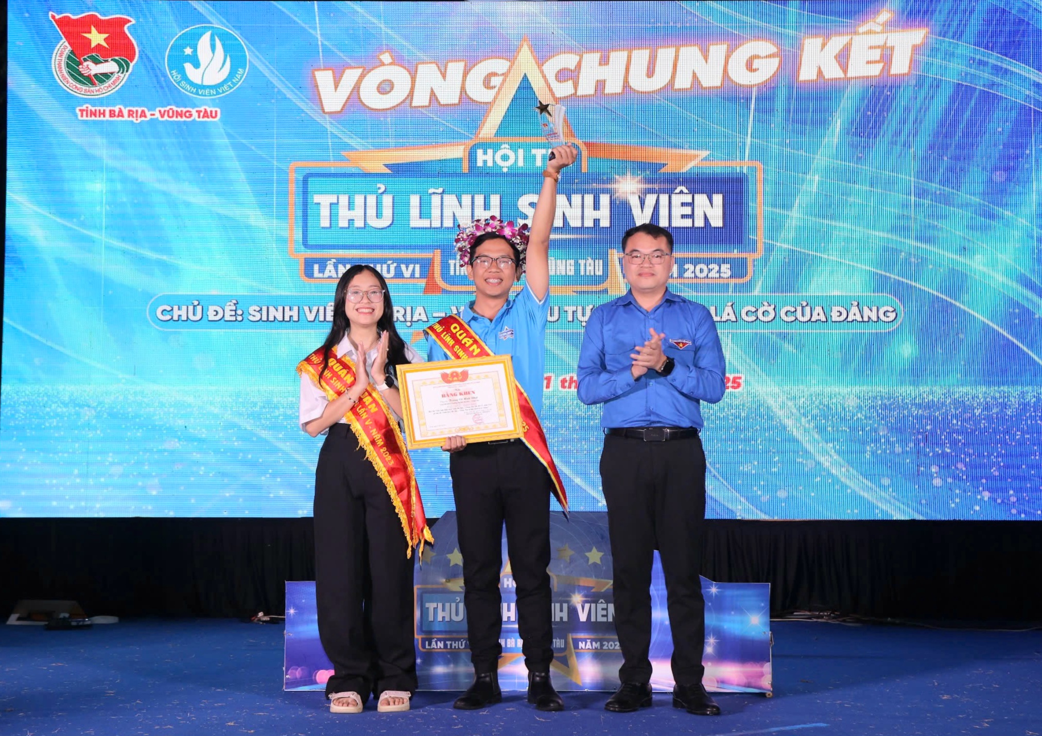 Sinh viên Trương Võ Minh Nhật, Trường ĐH Bà Rịa - Vũng Tàu nhận danh hiệu Thủ lĩnh sinh viên lần thứ VI năm 2025.