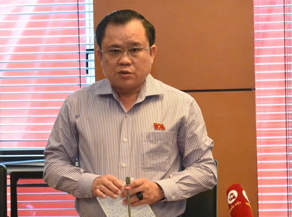 Đại biểu Nguyễn Tâm Hùng phát biểu tại cuộc họp.