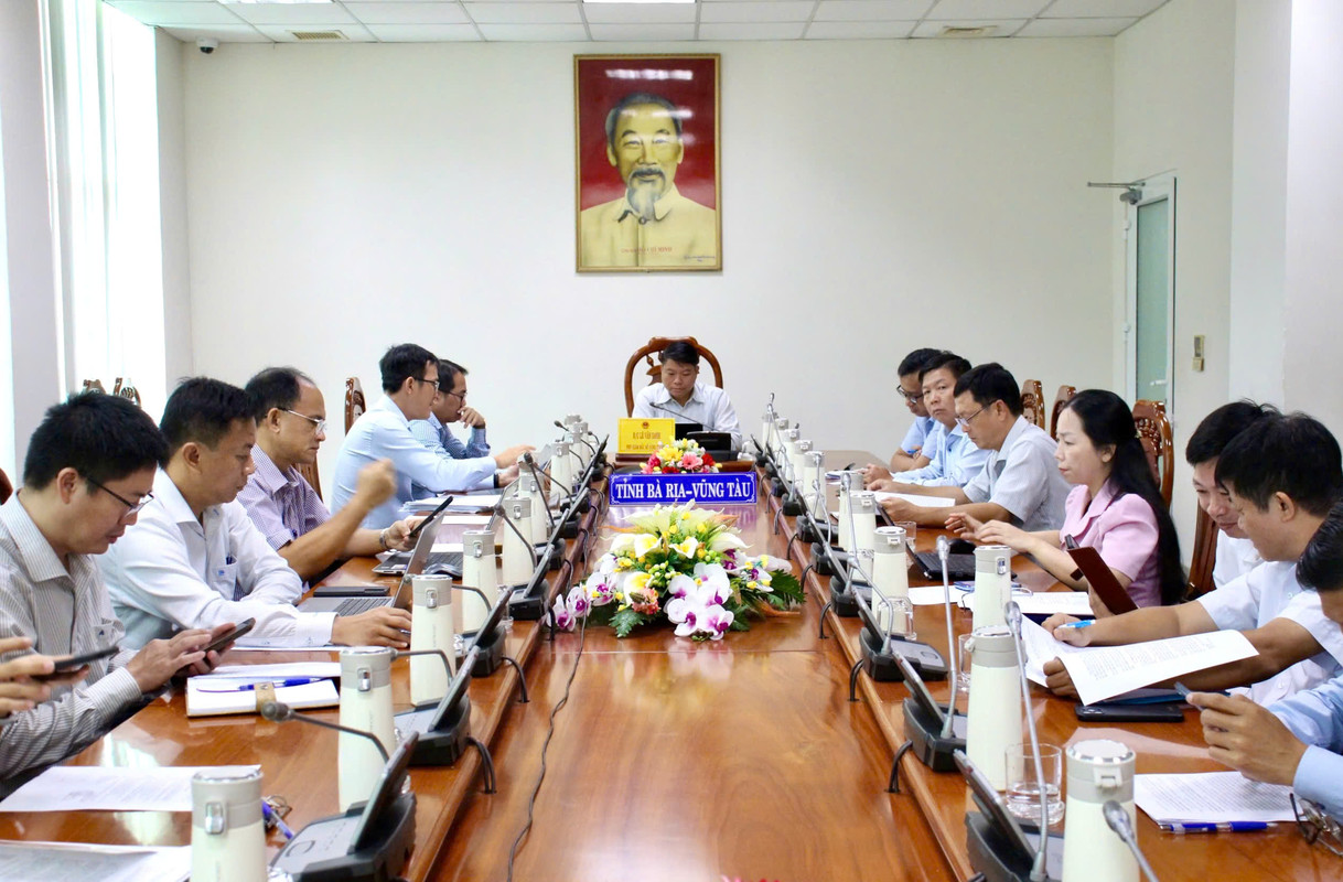Quang cảnh cuộc họp tại điểm cầu tỉnh Bà Rịa-Vũng Tàu.