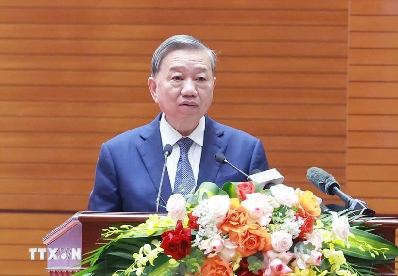 Tổng Bí thư Tô Lâm phát biểu tại buổi gặp mặt. Ảnh: THỐNG NHẤT