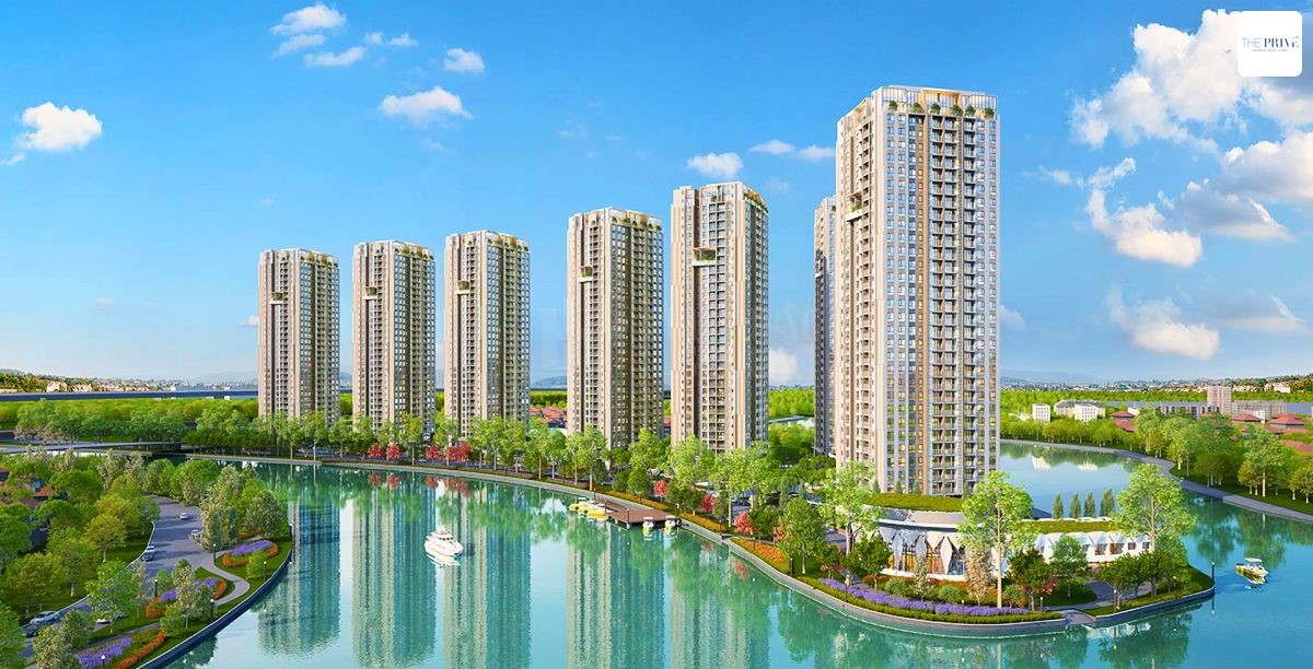 Phối cảnh dự án The Prive được bao quanh bởi sông Giồng Ông Tố