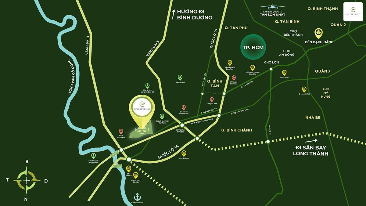 Vị trí dự án Ecopark Long An