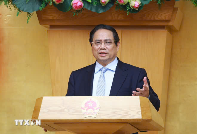 Thủ tướng Phạm Minh Chính phát biểu tại phiên họp. Ảnh: DƯƠNG GIANG