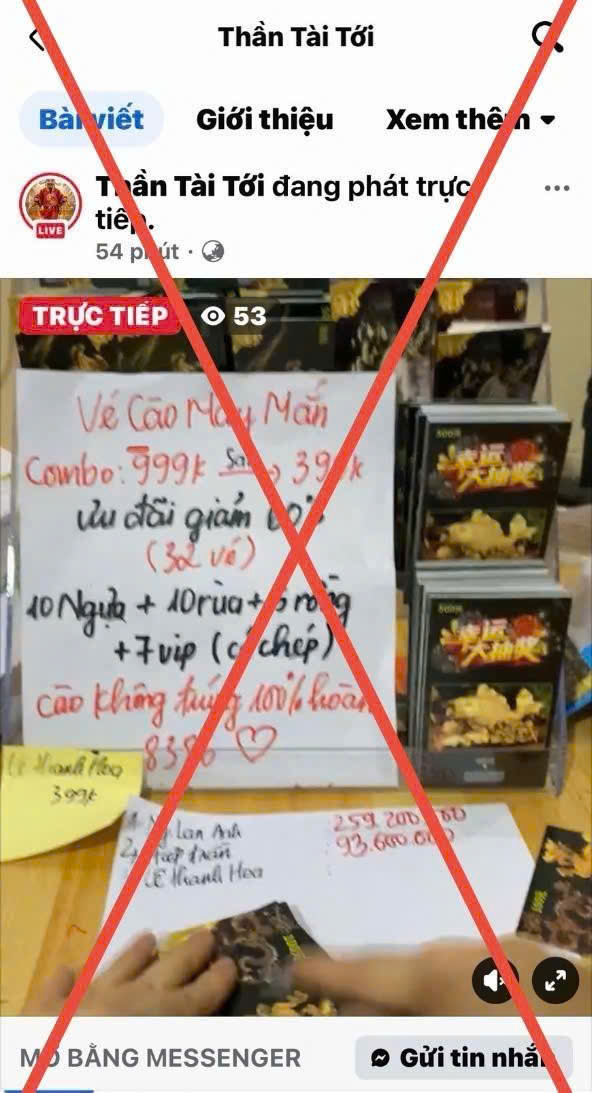 Chị P. tham gia trò chơi cáo vé số trúng thưởng online và bị lừa hơn 23 triệu đồng. 