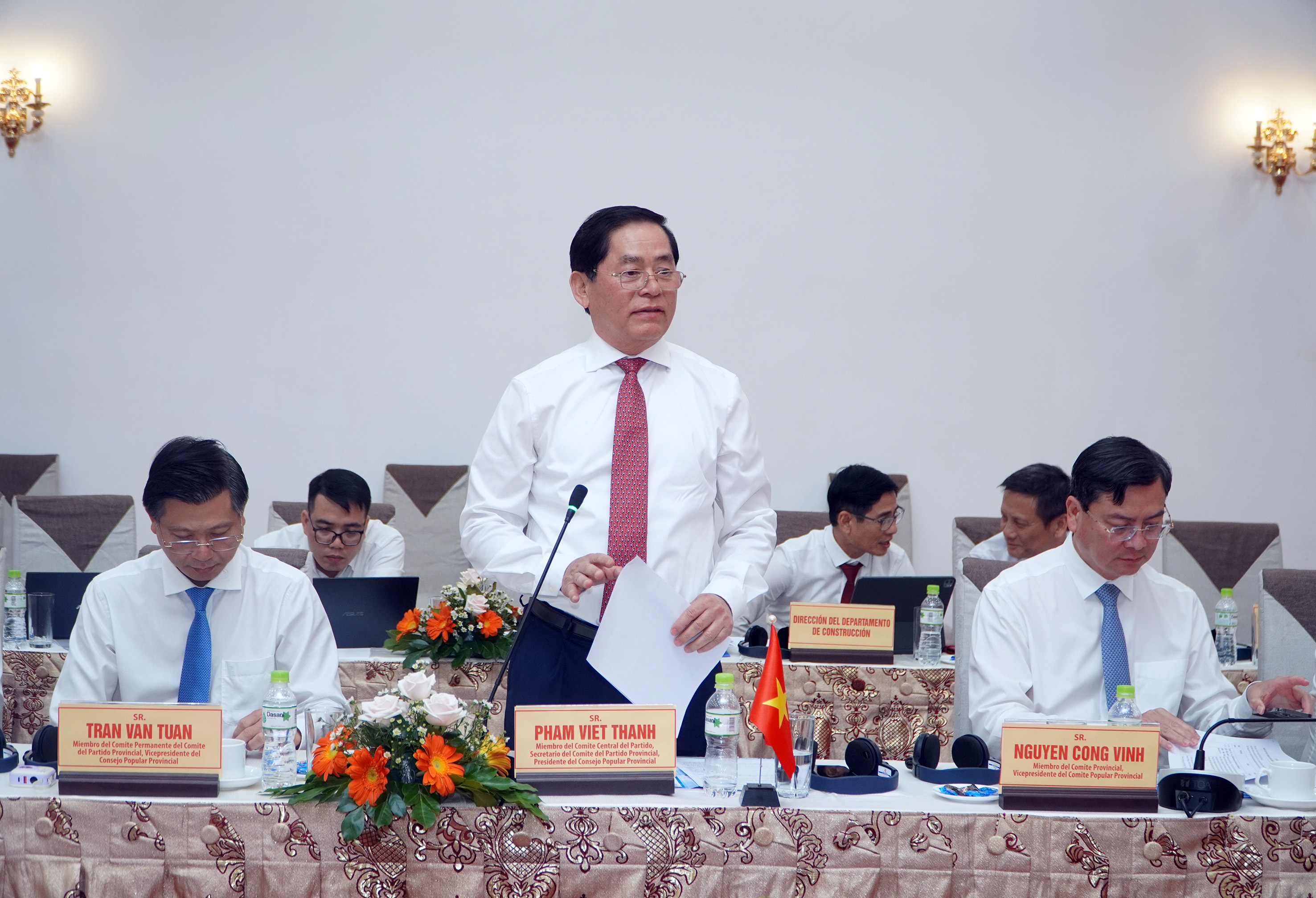 Bí thư Tỉnh ủy Phạm Viết Thanh phát biểu tại buổi làm việc.