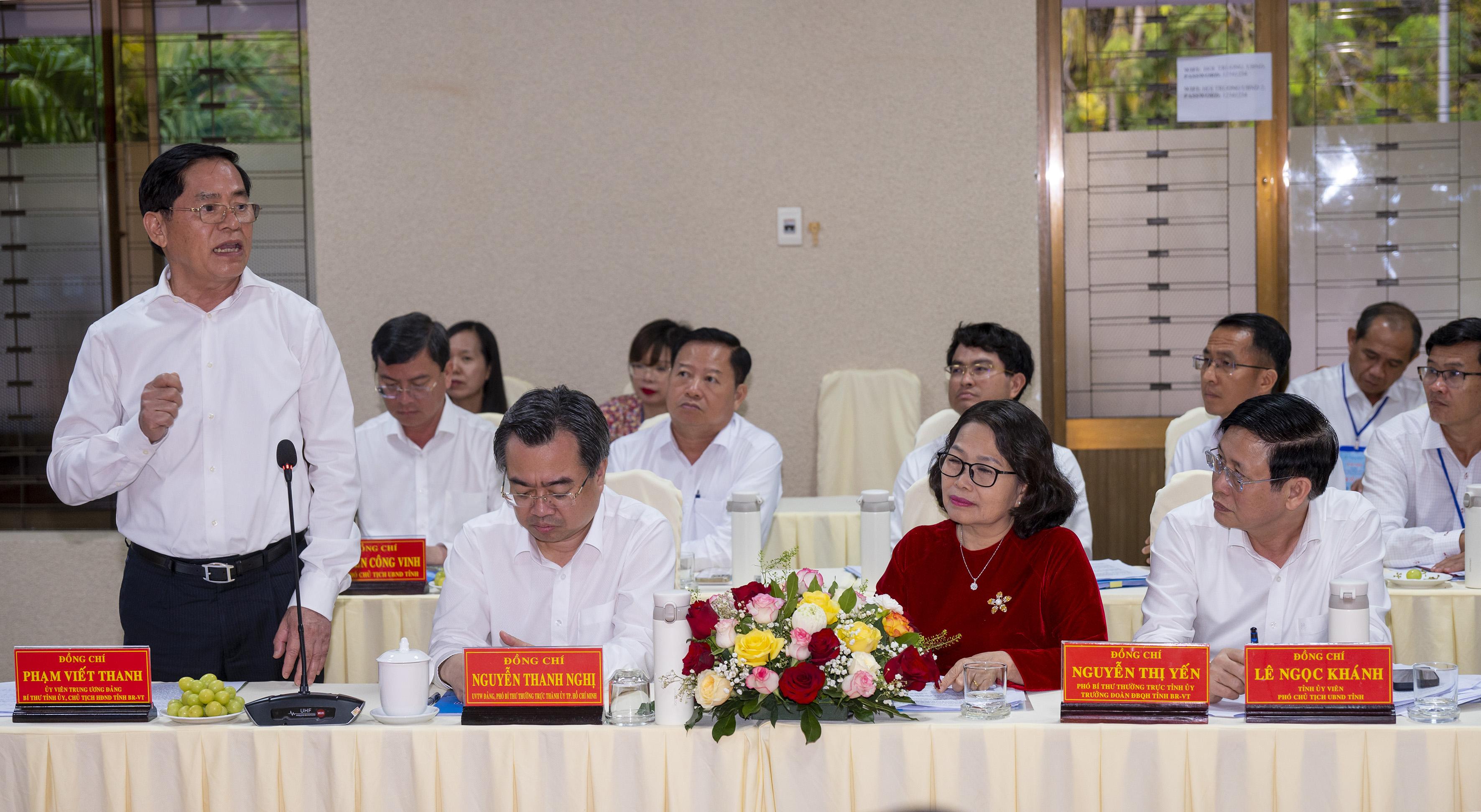Bí thư Tỉnh ủy Bà Rịa-Vũng Tàu Phạm Viết Thanh phát biểu tại buổi làm việc.